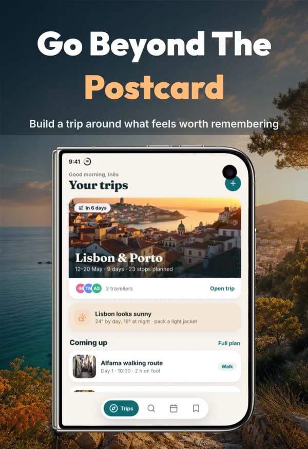 Travel Journey template, iPhone Duo outer display screenshot