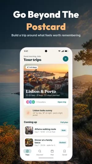 Travel Journey Google Play design example, slide 1